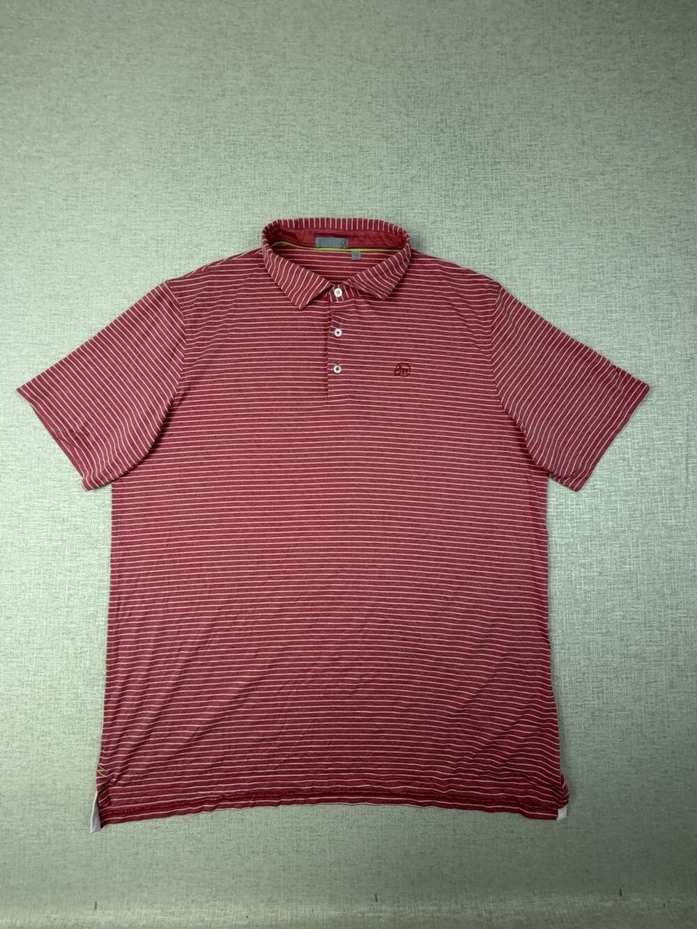 tasc Performance Maker’s Mark Polo Men’s XXL Red Stripe Bourbon Golf Shirt